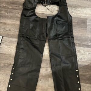 Black Buffalo Leather Chaps from Rocky Mountain High Leather Company NWOT